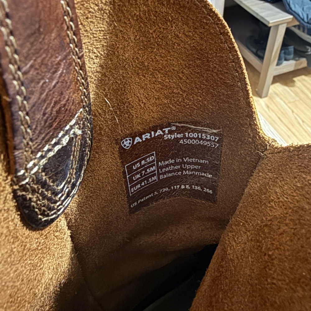 Ariat Rambler Men's 8.5D Brown Leather Boots - Picture 5 of 7